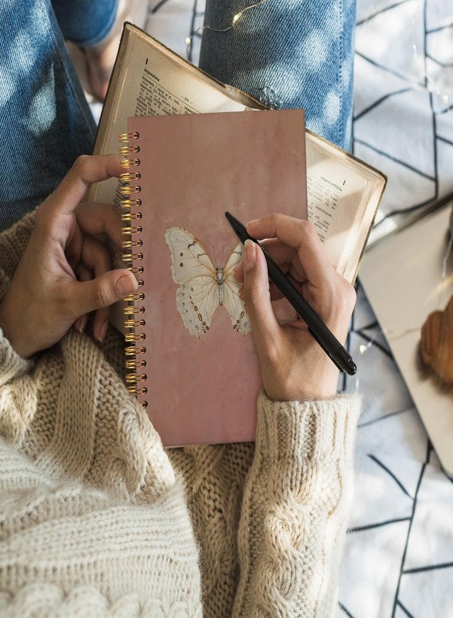 Wheatwin Butterfly Pink Notebook Journal, Vintage Pink Cute Butterfly Journal for Women, Preppy Gifts for Teen Girls, 5.5x8.3 Inch - Image 5